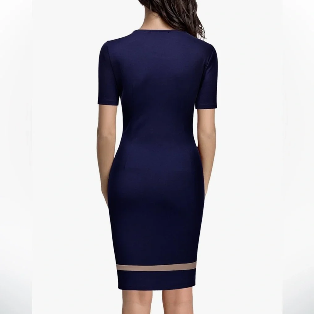 Miusol Women's Busines Work Bodycon Pencil Dress navy size small - Picture 2 of 8